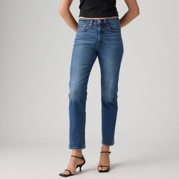 Levi's Denim - Levi's Wedgie High Waisted Button Fly Denim Straight Jeans Blue Women's Size 27